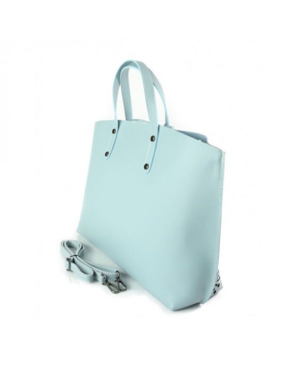 Shopper bag ażuroy błękitny