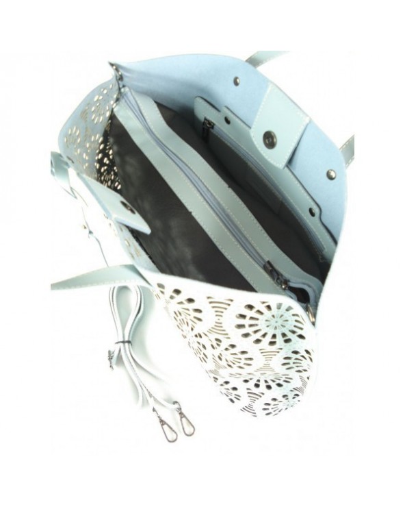 Shopper bag ażuroy błękitny