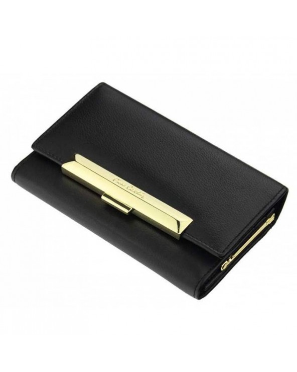 Elegancki damski portfel skórzany Pierre Cardin czarny