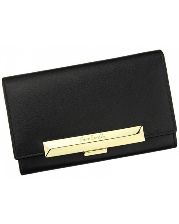 Elegancki damski portfel skórzany Pierre Cardin czarny