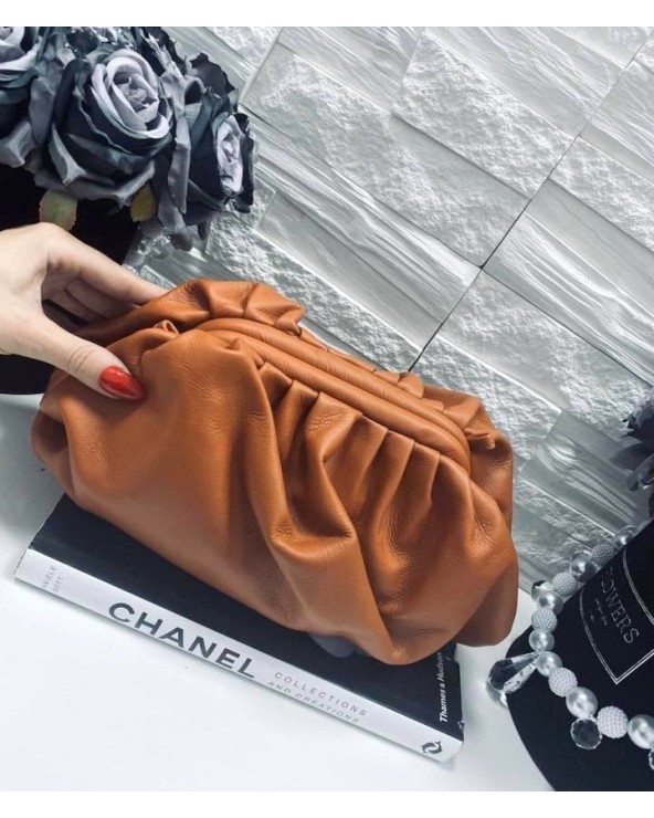 Torebka a'la Bottega Venetta skórzana camel