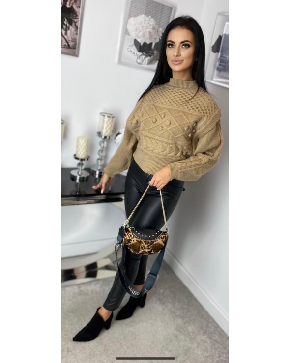 Massimo Contti torebka nerka tygrys z kółeczkami na szerokim pasku Massimo Contti torebka nerka tygrys z kółeczkami na szerokim pasku