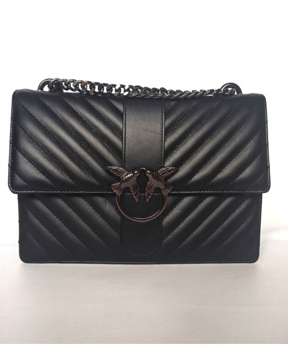 Torebka jaskółki skórzana czarna