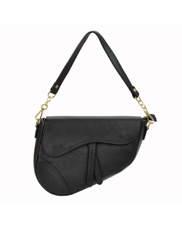 Skórzana torebka saddle bag czarna