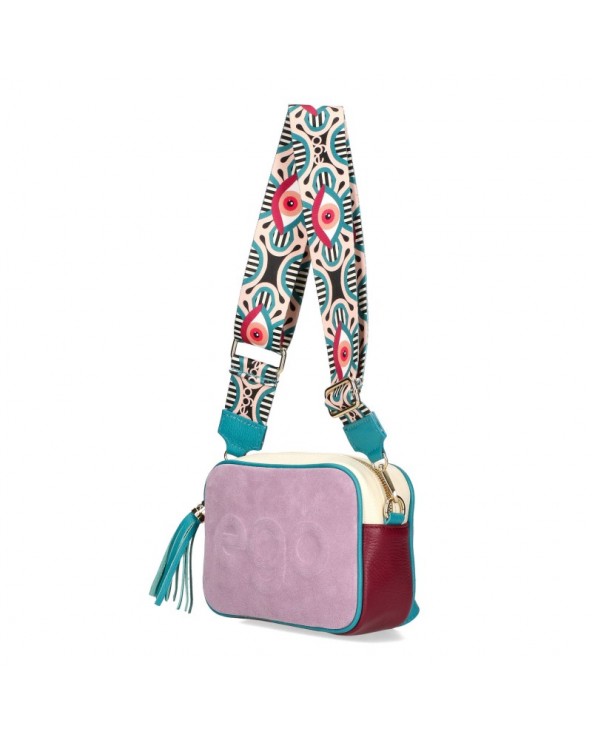 EGO dwustronna listonoszka cegiełka 3 paski lila ecu róż