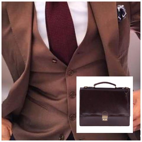 Męska teczka skórzana brązowa