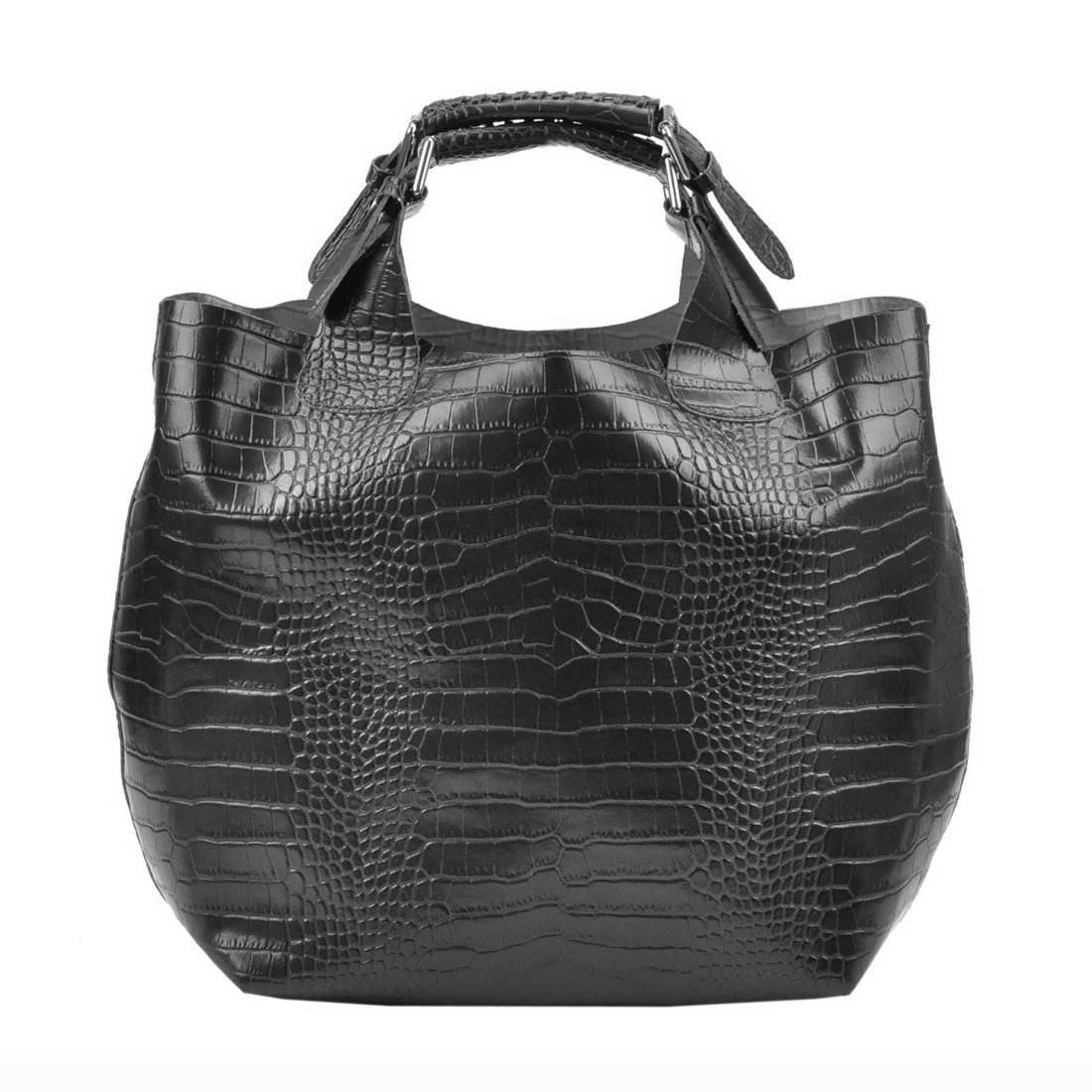 Duża shopperka zarka skóra krokodyla